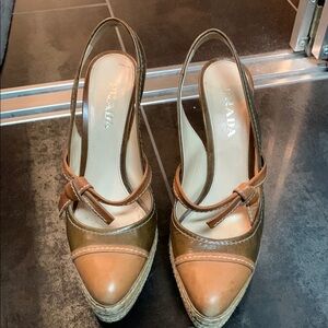 Prada Women's Brown Slingback Heels